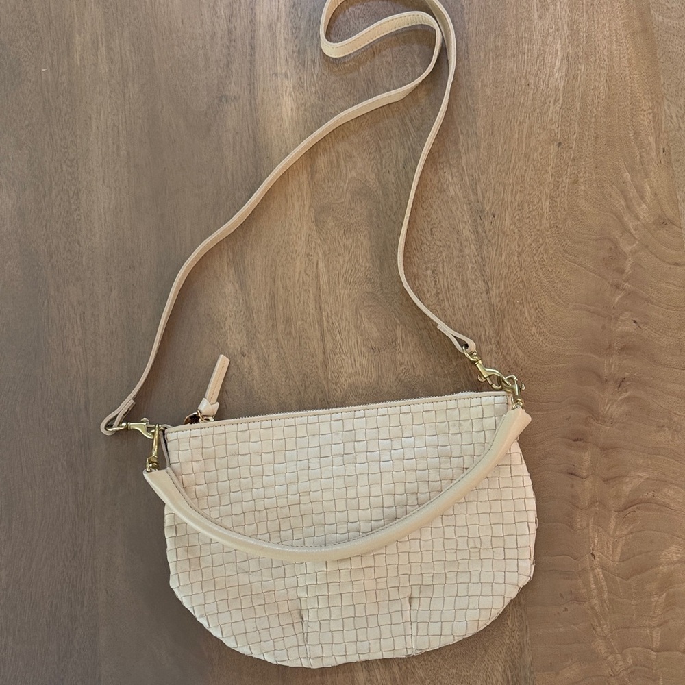 Clare V Cream Woven Petit Moyen Bag